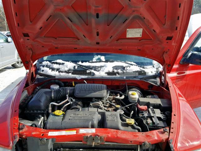 1D7HG12K64S574430 - 2004 DODGE DAKOTA SXT RED photo 7