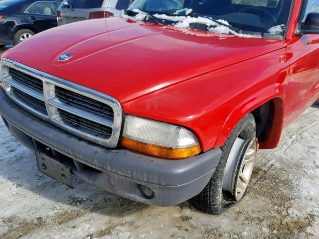 1D7HG12K64S574430 - 2004 DODGE DAKOTA SXT RED photo 9