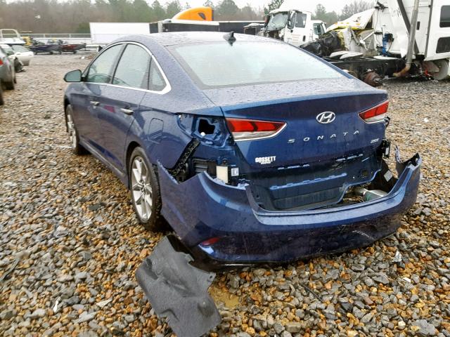 5NPE34AB8JH715875 - 2018 HYUNDAI SONATA SPO BLUE photo 3