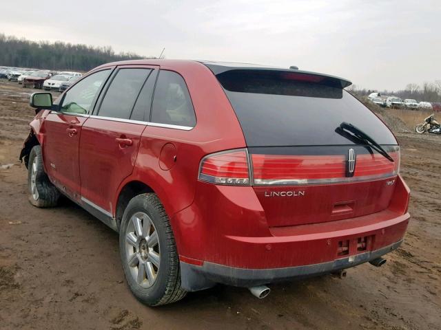 2LMDU68C17BJ29803 - 2007 LINCOLN MKX RED photo 3