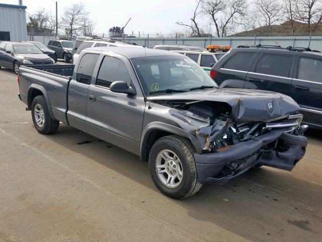 1D7GL12K14S602657 - 2004 DODGE DAKOTA SXT GRAY photo 1