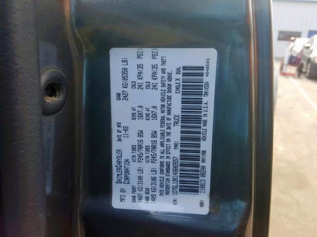 1D7GL12K14S602657 - 2004 DODGE DAKOTA SXT GRAY photo 10