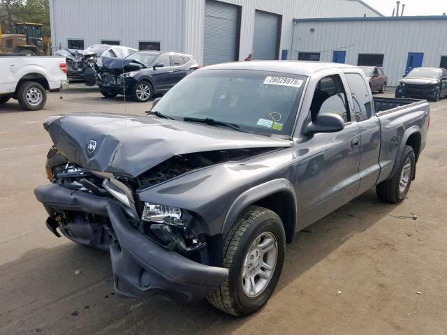 1D7GL12K14S602657 - 2004 DODGE DAKOTA SXT GRAY photo 2