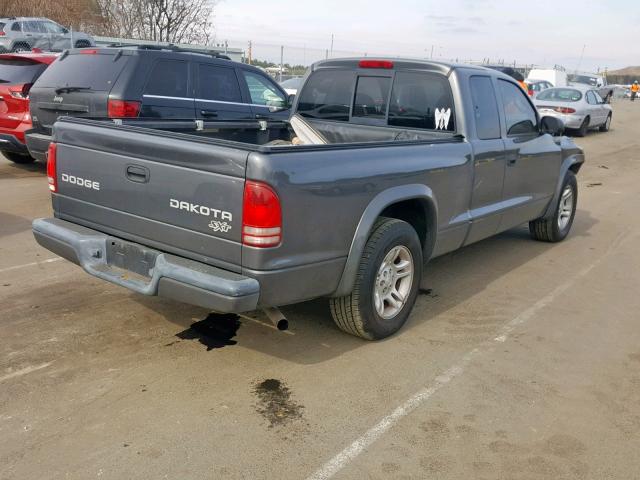 1D7GL12K14S602657 - 2004 DODGE DAKOTA SXT GRAY photo 4