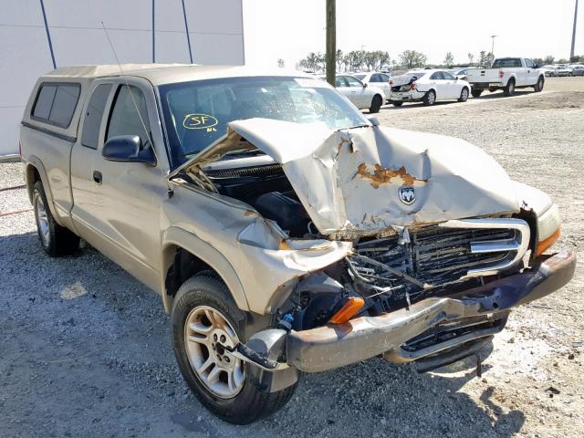 1D7GL12K44S608758 - 2004 DODGE DAKOTA SXT GOLD photo 1