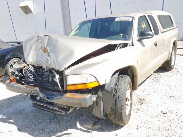 1D7GL12K44S608758 - 2004 DODGE DAKOTA SXT GOLD photo 2