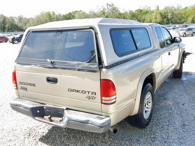 1D7GL12K44S608758 - 2004 DODGE DAKOTA SXT GOLD photo 4