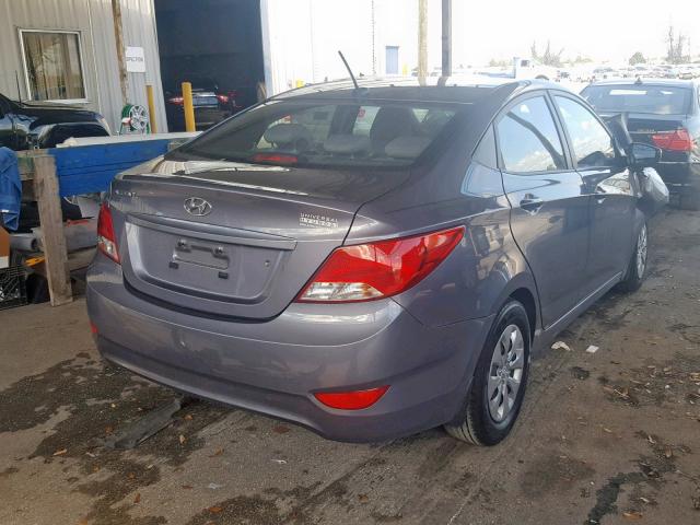 KMHCT4AE1GU063192 - 2016 HYUNDAI ACCENT SE GRAY photo 4