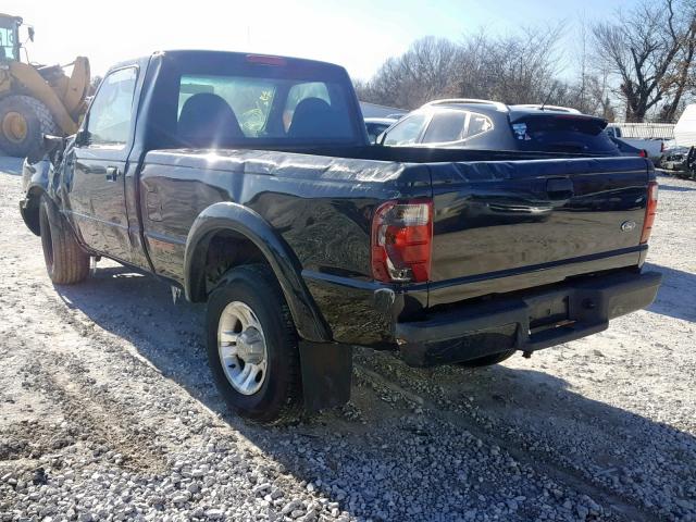 1FTYR10U93PA34645 - 2003 FORD RANGER BLACK photo 3