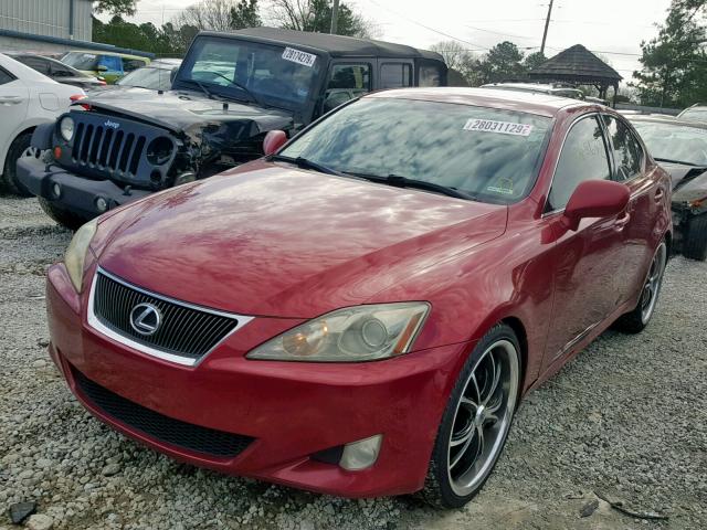 JTHBK262762009863 - 2006 LEXUS IS 250 RED photo 2