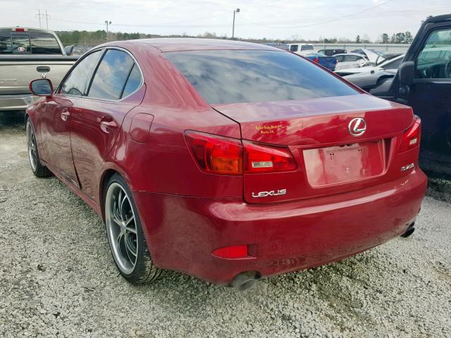 JTHBK262762009863 - 2006 LEXUS IS 250 RED photo 3