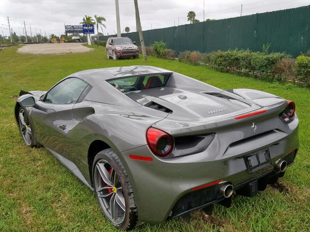 ZFF80AMA4J0234754 - 2018 FERRARI 488 SPIDER GRAY photo 3