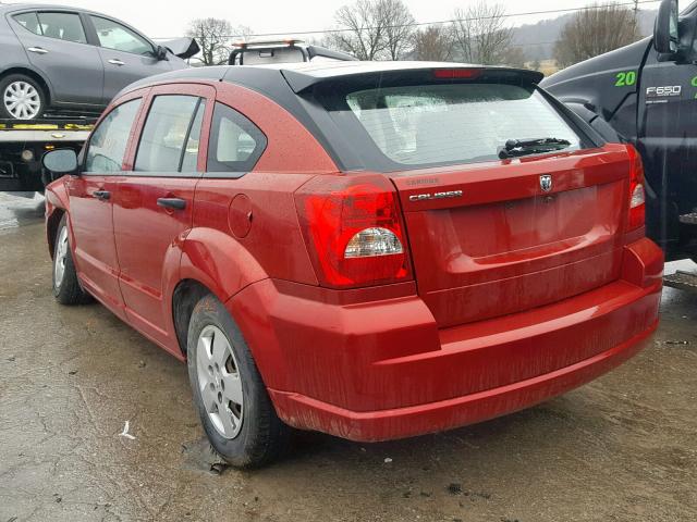 1B3HB28B87D322064 - 2007 DODGE CALIBER RED photo 3