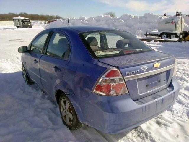 KL1TD56E29B624490 - 2009 CHEVROLET AVEO LS BLUE photo 3