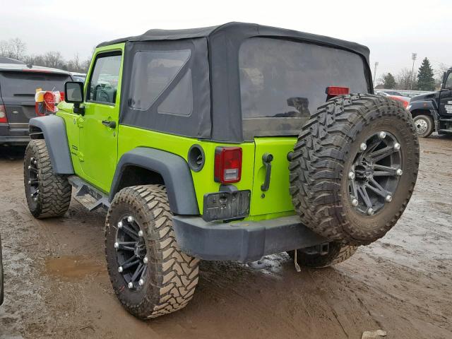 1C4AJWAG6CL221301 - 2012 JEEP WRANGLER S GREEN photo 3