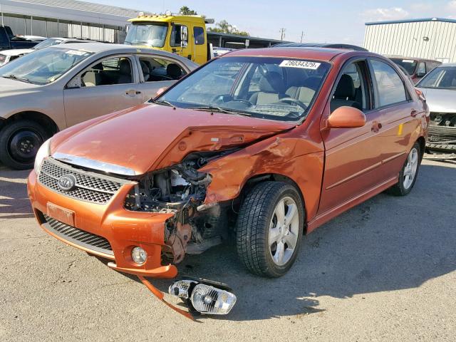 KNAFE122975009435 - 2007 KIA SPECTRA EX ORANGE photo 2