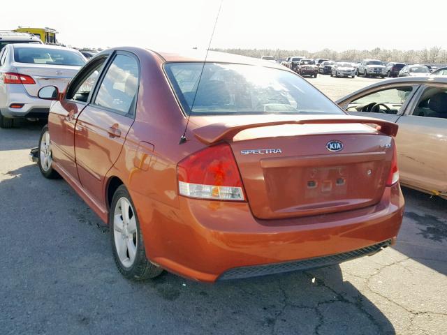 KNAFE122975009435 - 2007 KIA SPECTRA EX ORANGE photo 3