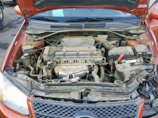 KNAFE122975009435 - 2007 KIA SPECTRA EX ORANGE photo 7