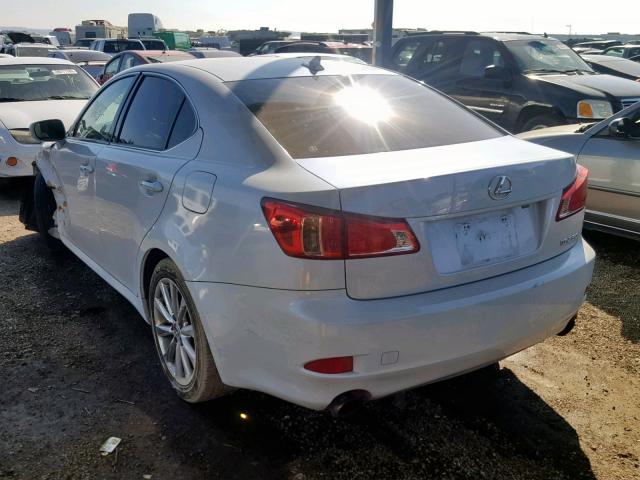 JTHBF5C28B2100824 - 2011 LEXUS IS 250 WHITE photo 3