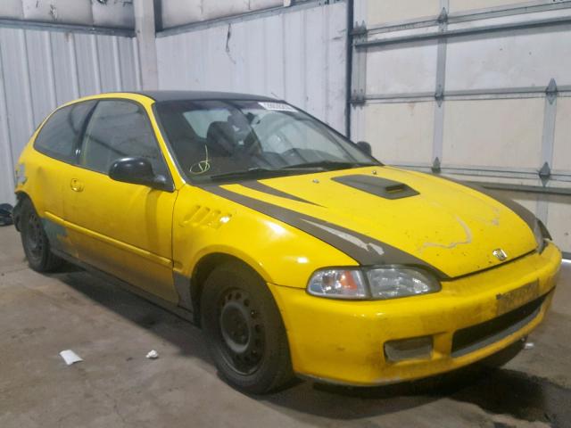 2HGEH2466PH537780 - 1993 HONDA CIVIC DX YELLOW photo 1