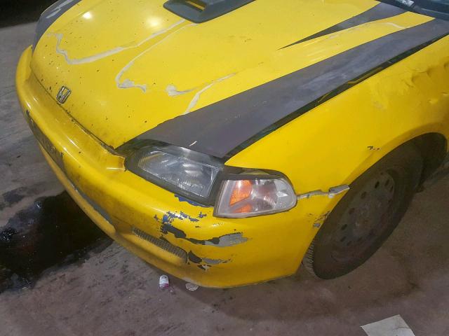 2HGEH2466PH537780 - 1993 HONDA CIVIC DX YELLOW photo 10