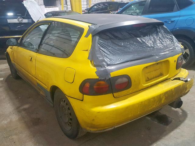 2HGEH2466PH537780 - 1993 HONDA CIVIC DX YELLOW photo 3