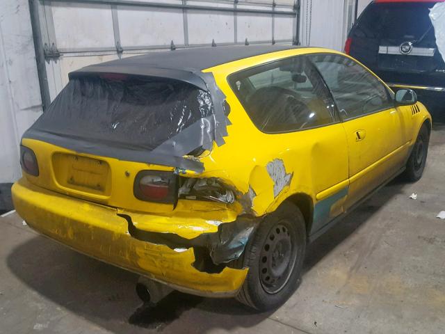 2HGEH2466PH537780 - 1993 HONDA CIVIC DX YELLOW photo 4