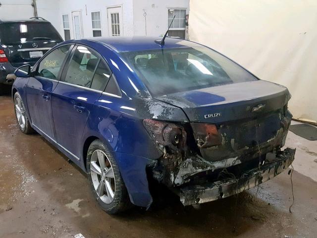 1G1PE5SB7D7282560 - 2013 CHEVROLET CRUZE LT BLUE photo 3