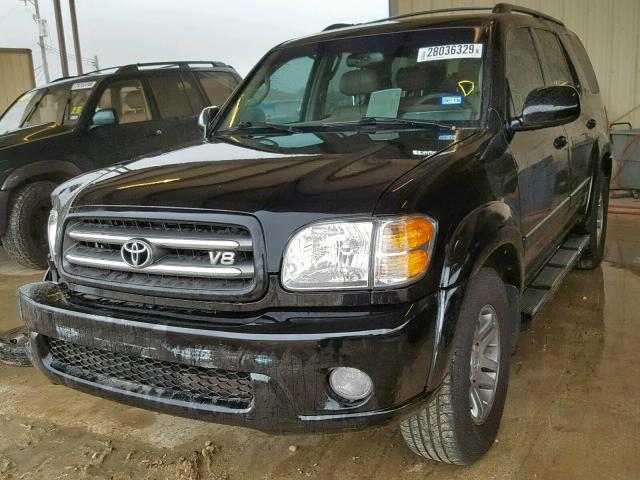 5TDZT38A94S233214 - 2004 TOYOTA SEQUOIA LI BLACK photo 2