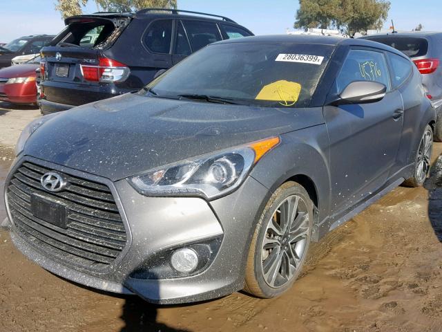 KMHTC6AEXGU265928 - 2016 HYUNDAI VELOSTER T CHARCOAL photo 2