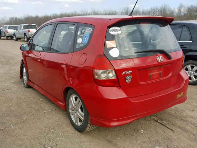 JHMGD37668S070230 - 2008 HONDA FIT SPORT RED photo 3