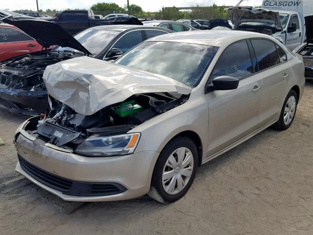 3VW1K7AJ7CM129401 - 2012 VOLKSWAGEN JETTA BASE GOLD photo 2