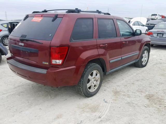 1J8HS48N08C164243 - 2008 JEEP GRAND CHER BURGUNDY photo 4