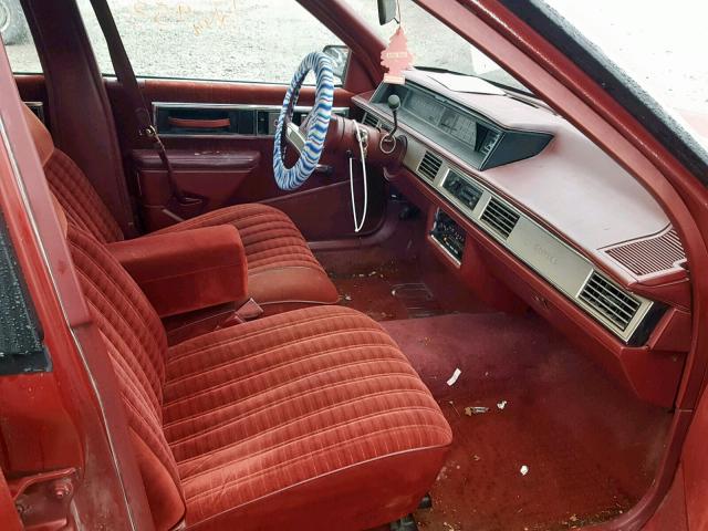 1G3HN54C9K1815736 - 1989 OLDSMOBILE DELTA 88 R MAROON photo 5