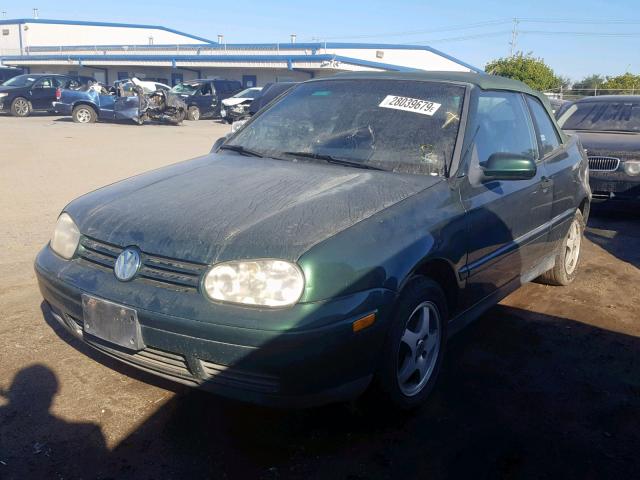 3VWDB61E9XM813964 - 1999 VOLKSWAGEN CABRIO GLS GREEN photo 2