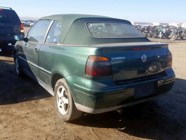 3VWDB61E9XM813964 - 1999 VOLKSWAGEN CABRIO GLS GREEN photo 3