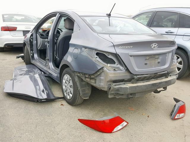 KMHCT4AE3GU012826 - 2016 HYUNDAI ACCENT SE CHARCOAL photo 3