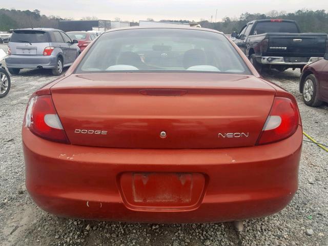 1B3ES46C6YD781489 - 2000 DODGE NEON BASE ORANGE photo 9