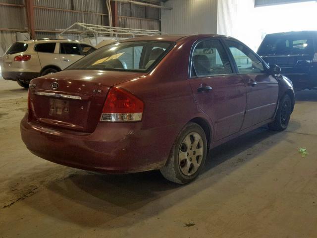 KNAFE221495647477 - 2009 KIA SPECTRA EX RED photo 4