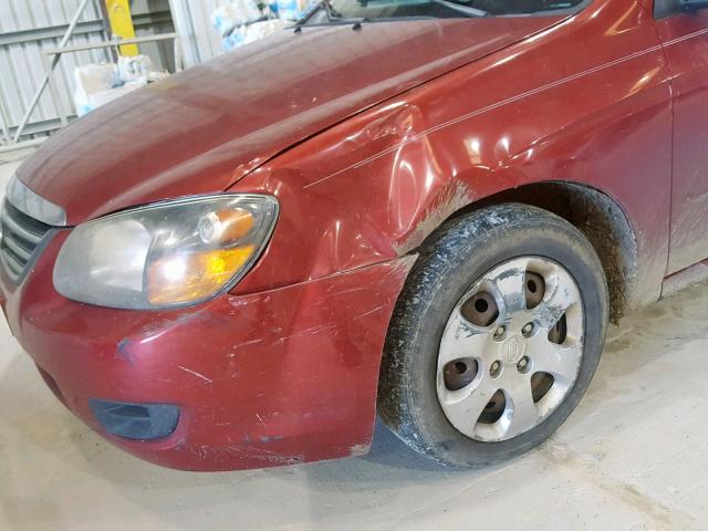 KNAFE221495647477 - 2009 KIA SPECTRA EX RED photo 9