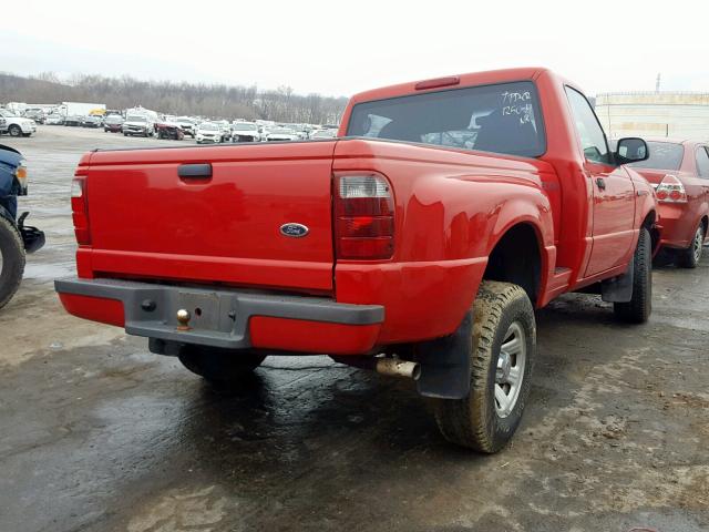 1FTYR10U52PA07523 - 2002 FORD RANGER RED photo 4