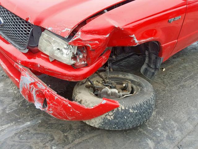 1FTYR10U52PA07523 - 2002 FORD RANGER RED photo 9