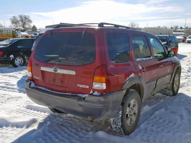 4F2YZ94174KM33938 - 2004 MAZDA TRIBUTE LX RED photo 4