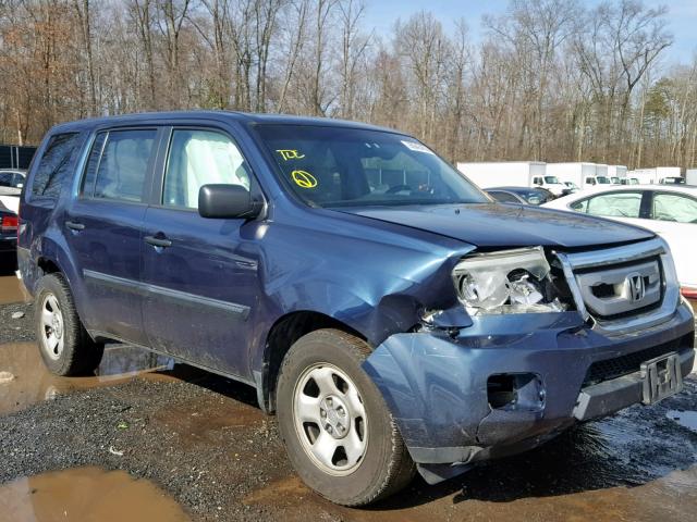 5FNYF4H21BB022463 - 2011 HONDA PILOT LX BLUE photo 1