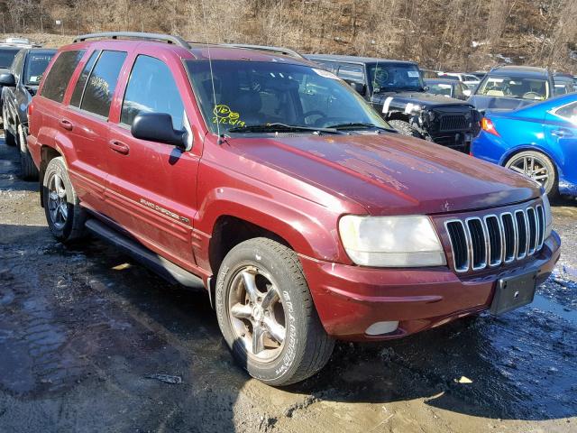 1J4GW58N02C184409 - 2002 JEEP GRAND CHER BURGUNDY photo 1