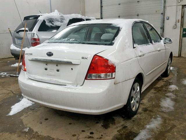 KNAFE122485503719 - 2008 KIA SPECTRA EX WHITE photo 4