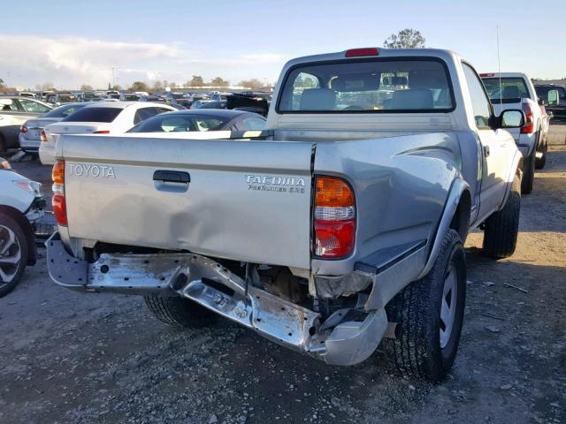 5TENM92N12Z091371 - 2002 TOYOTA TACOMA PRE SILVER photo 4