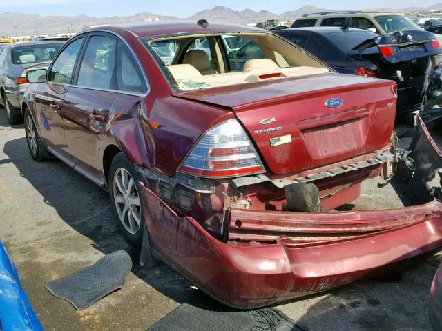 1FAHP24W08G109432 - 2008 FORD TAURUS SEL RED photo 3