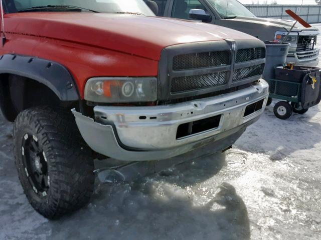 1B7KF2366YJ185146 - 2000 DODGE RAM 2500 RED photo 9