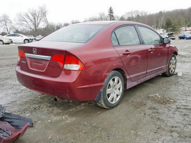 2HGFA1F55AH502193 - 2010 HONDA CIVIC LX RED photo 4